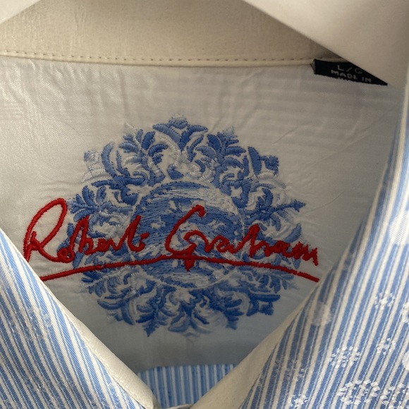 Robert Graham Blue Dress Shirt - Picture 2 of 7
